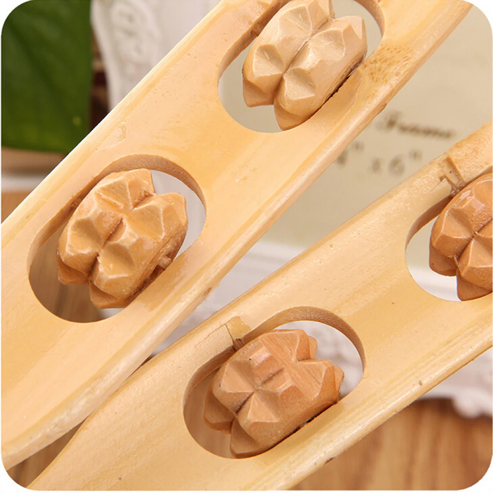 1PCS Durable Bamboo Massager Back Scratcher Wooden Body Roller Stick Backscratcher