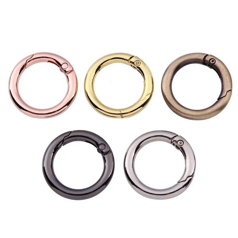 

5pcs Spring Gate D O Ring Openable Keyring Bag Belt Strap Dog Chain Buckles Carabiner Hook Climbing Accessories Outdoor Tools