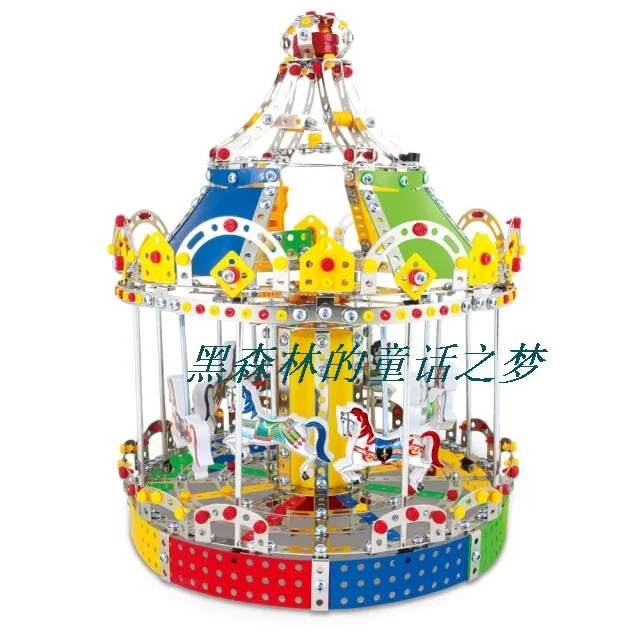 

2016 Time-limited Unisex > 8 Years Old Metal Miniatura Montessori New Arrival Alloy Dream Assembling Merry-go-round Box Diy Toys