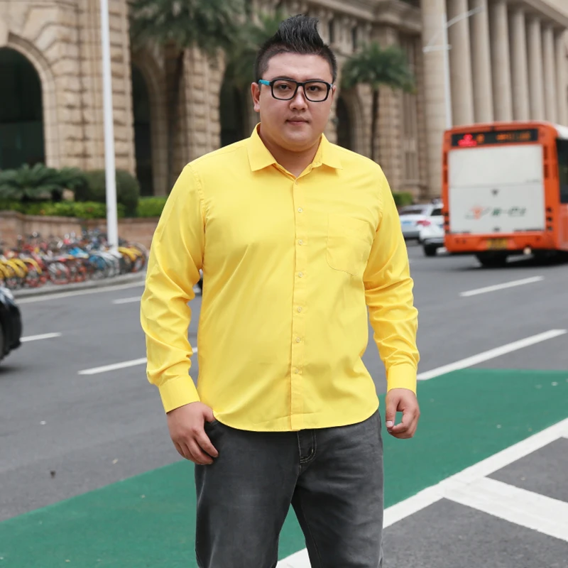 Размера плюс 5XL 6XL 7XL 8XL мужская повседневная мягкая удобная однотонная рубашка в