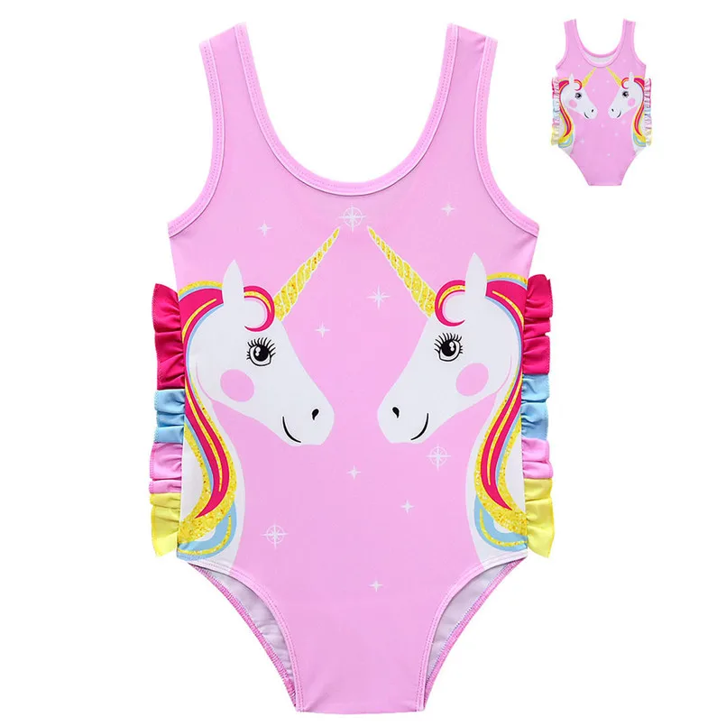 

Unicorna outfits summer rainbow pony toddler girl clothes unicornio baby girls Bikini one-piece swimsuit Kids unicorn Swimsuits
