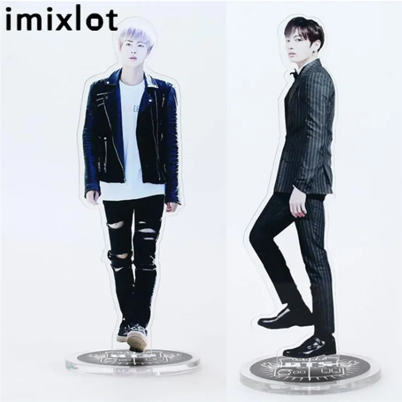 

Imixlot Idol Singer Combination Stand Action Figure Acrylic Humanoid Standing Version for Fans Gift Desktop Decoration