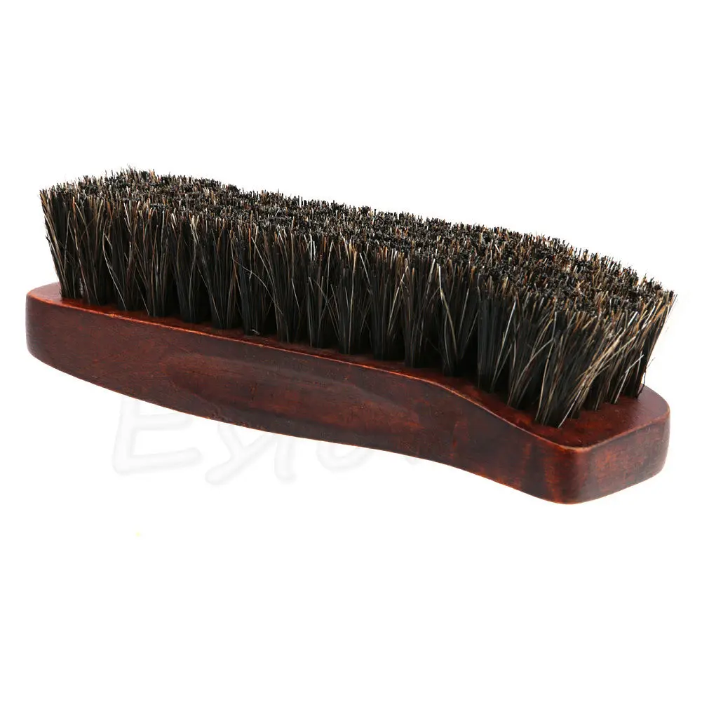 

1pc Professional Wooden Handle Horse Hair Bristle Boot Shoes Shine Buffing Brush