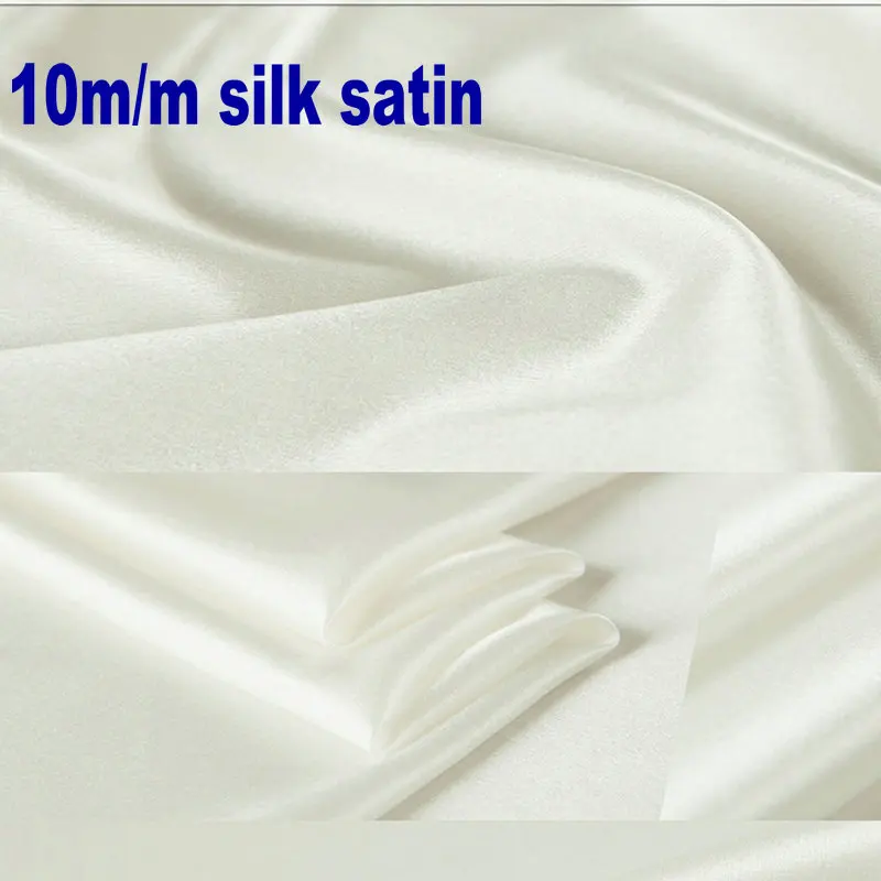 

10m/m silk charmeuse satin fabric for silk scarves nature white
