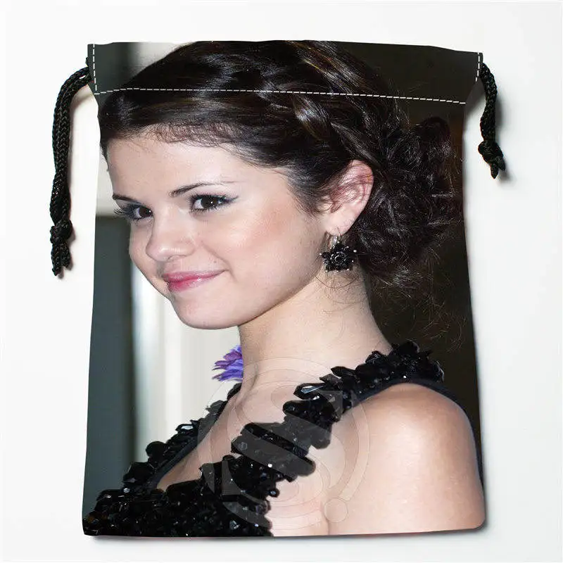 J w115 New selena gomez p Custom Printed receive Bag Compression Type drawstring bags size 18X22cm
