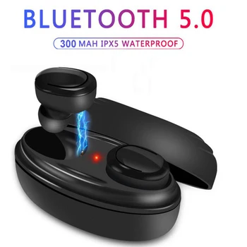 

Wireless Bluetooth 5.0 Earphone Mini Earbud Stereo Music Earphones HandsFree Cordless Headset With Charge Case Binaural call