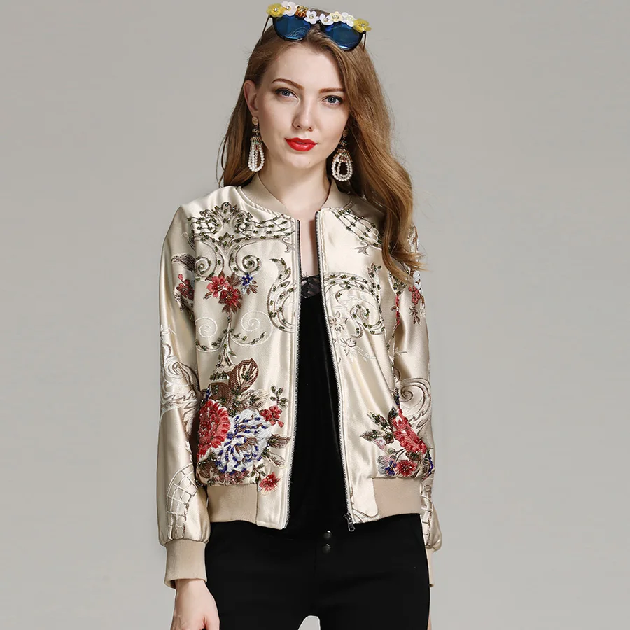 Designs Photo Femmes Royaume De Broderie Piste Élégantes Style Mince Patch As Mode Veste 2018 Automne Luxe Court Aeleseen uni Hiver qSMVUzp
