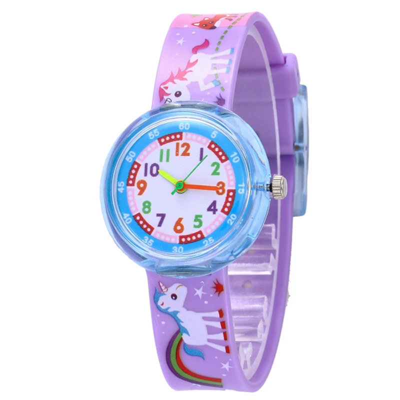 11 видов конструкций Рождественский подарок милый Единорог девочка часы дети