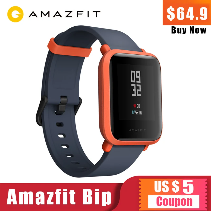 

Huami xiaomi Amazfit Bip Smart Watch GPS Gloness Smart-watch Searable Devices Beep English Version Huami Mi Pace Lite 45 Days
