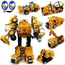 A Toy A Dream Transformation Robot Car Metal Alloy Engineering Construction Vehicle Truck Assembly Deformation Toy