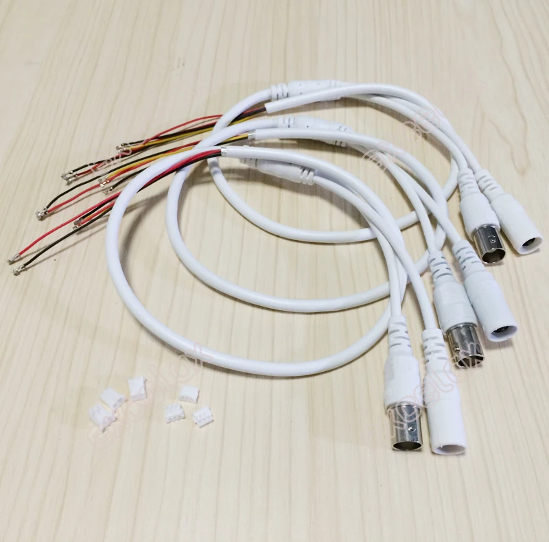 10PCS/Lot 5Pin CVBS BNC Video DC12V Power Lead Cable Pigtail for Analog CCTV Camera Board PCB Assembly