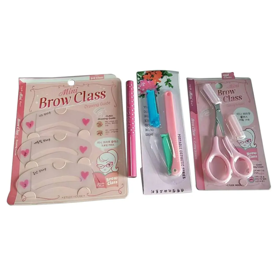

10 Pcs Professional Eyebrow Shaping Tools Set Makeup Razor Scissors Combs
