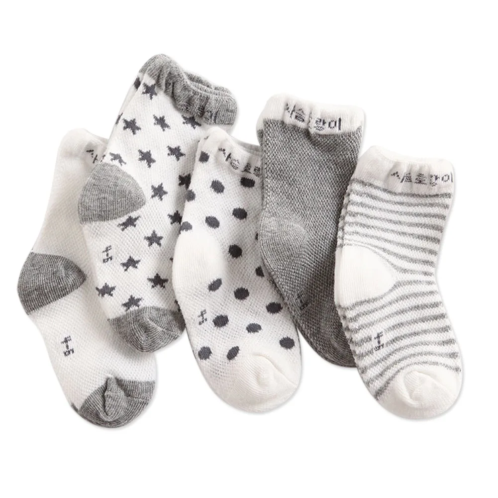 

5 Pair Children Crew Socks Casual Cotton Soft Warm Breathable Socks NSV775