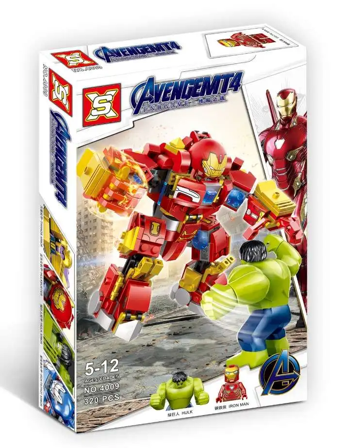 Marvel Мстители: Endgame танос Халк халкбастер строительные блоки игрушки без коробки с ручным управлением - Цвет: 4009 no box