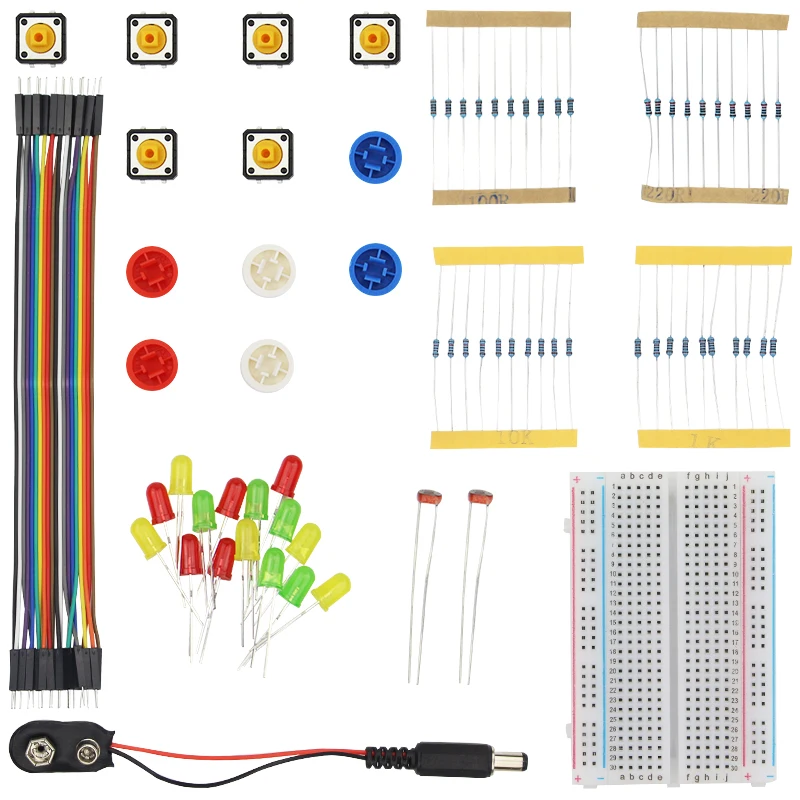 

Portable Basic Kit for Raspberry Pi 3 Resistor Jumper Wire Breadboard Battery Adapter Starter Kit for UNO R3 MEGA 2560