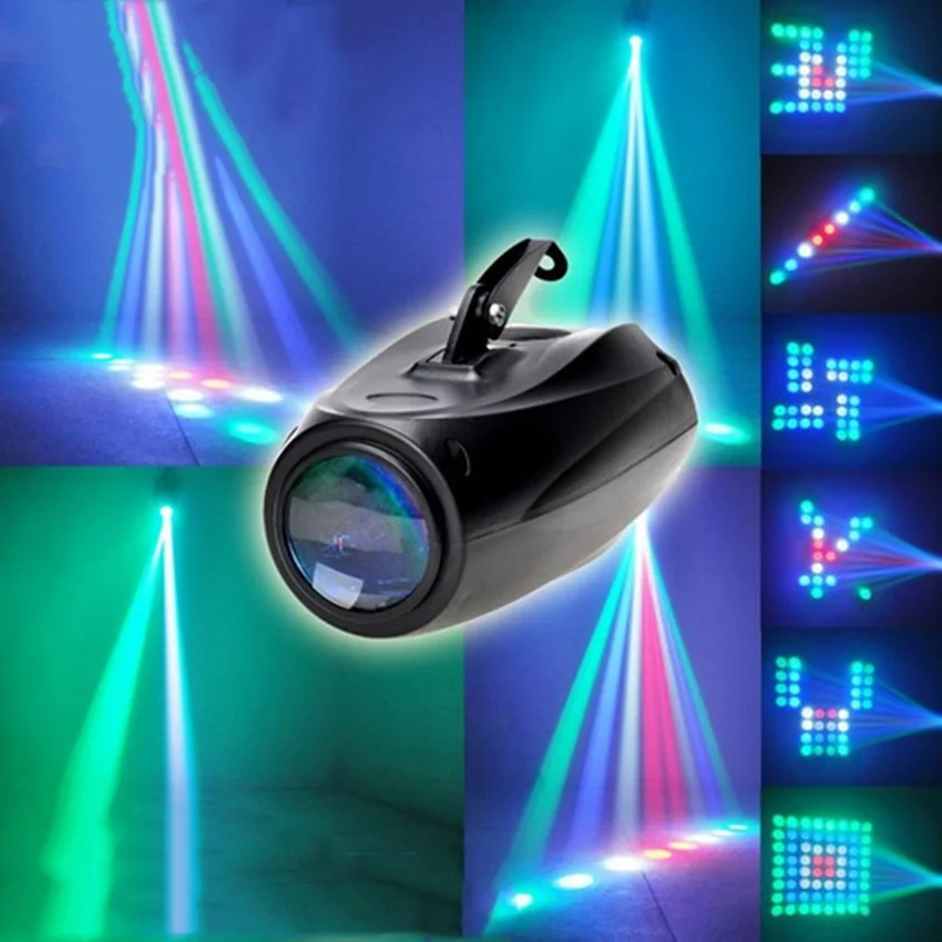 

Sound Lights DJ Disco Light 64 Led RGBW Laser Lamp Patterns Party Stage Lighting Effect Disco Projector Bar Party Wedding Lights