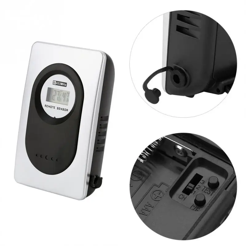 

Wireless weather station temperature hygrometer LCD display, outdoor indoor temperature and humidity display, clock display