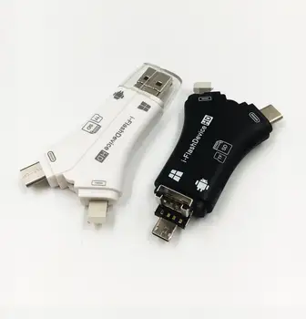 

50pcs/lot 4 in 1 i Flash Drive USB Micro SD&TF Card Reader Adapter for iPhone 5 6 7 8 for iPad Macbook Camera Android