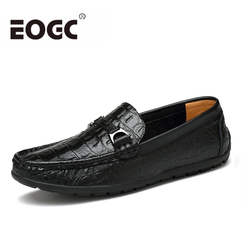 

2018 Autumn Men Flat Shoes Fashion Slip-On leather shoes men Hot Sale black Casual Shoes Comfort Driving shoes for men loafers