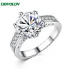 Dovolov-bague de mariage élégante pour femmes, bijoux charmants, à la mode, véritable plaqué Rhodium, accessoire D3 ► Photo 1/5