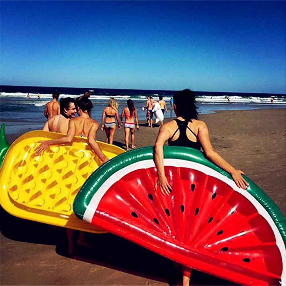 

Hot Watermelon Floats Pineapple Swimming Ring Floating Row Inflatable Pool Float For Child&Adult Water Toys Mattress Sea Party