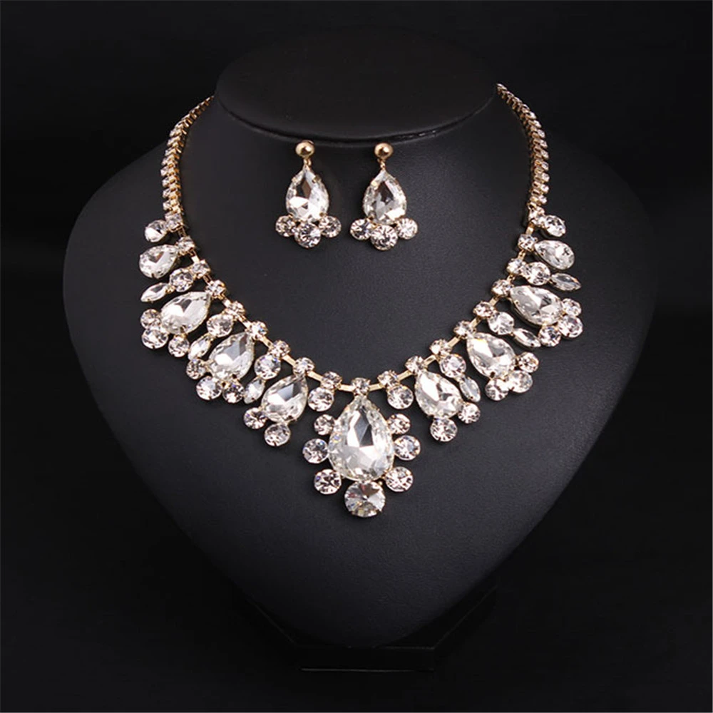 Collares lujosos y cortos de clavícula de cristal transparente para mujer, accesorios joyería para fiestas y bodas|Collares tipo gargantilla| - AliExpress