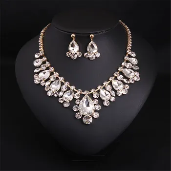 

New Style Luxurious Flash Transparent Crystal Short Clavicle Chokers Necklaces Fashion Female Party Wedding Jewelry Accessories