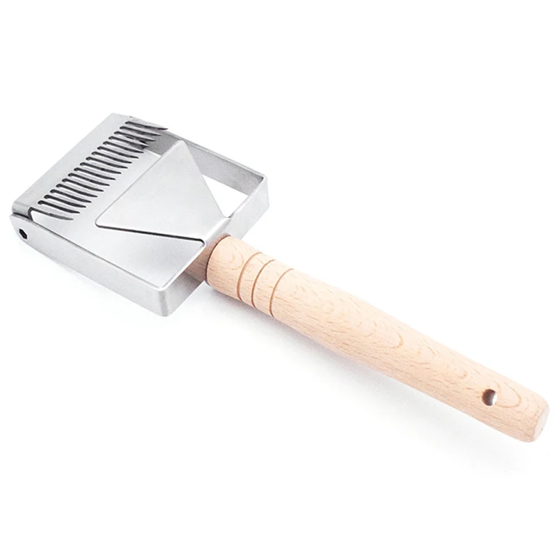 Stainless Steel Bee Hive Honey Uncapping Fork Scraper Woodhandle Beekeeping Tool Cutting Honey Fork Balance Cutting Honey Fork