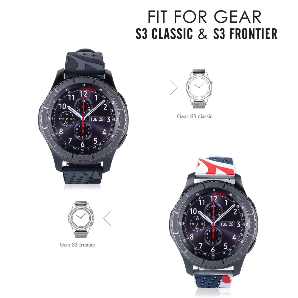 Силиконовый ремешок для часов Amazfit bip samsung gear S3 band Frontier ремешок для gear S3 классический ремешок 22 мм смарт-часы браслет