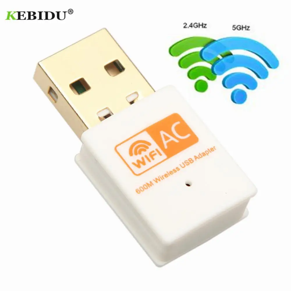 KEBIDU 600 Мбит/с USB WiFi адаптер 2,4 ГГц 5 ГГц WiFi антенна двухдиапазонная 802.11b/n/g/ac мини беспроводная компьютерная сетевая карта приемник - Цвет: Белый