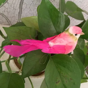 

12PCS/10.5*3.5*3.5cm,Artificial Foam Feathers Mini Birds with clip/magnet,Fake pink Birds for Wedding party Garden Decoration