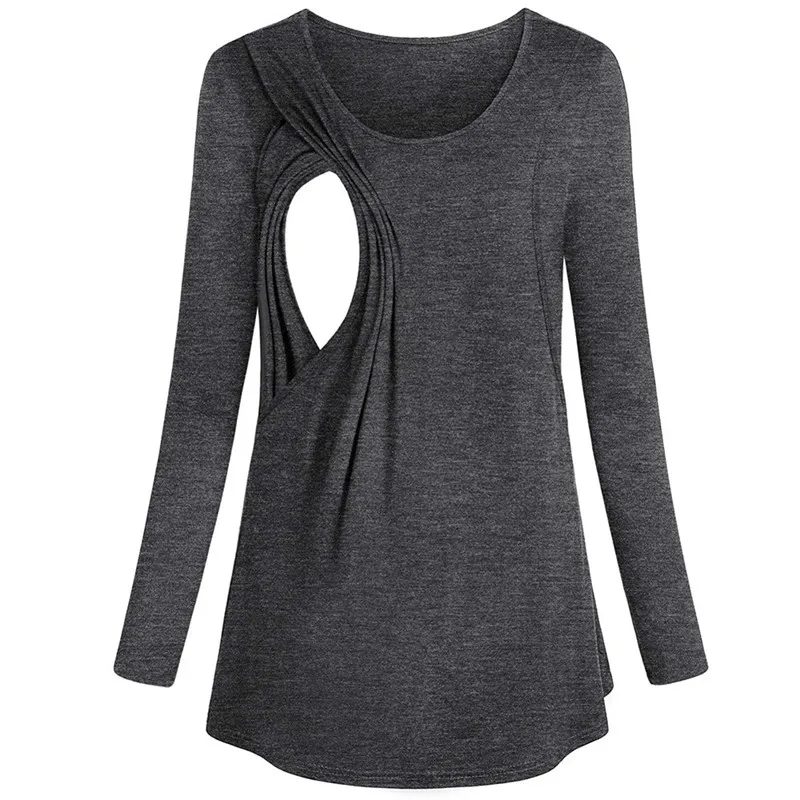 Telotuny maternity breastfeeding clothes Women's Long Sleeve Maternity Layered Nursing Tops For Breastfeeding Bouse Dec29