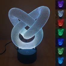 3D Оптическая иллюзия абстрактная графика белый день светодиодный настольный ночной usb-кабель со светом управляемая настольная лампа украшение на День святого Валентина