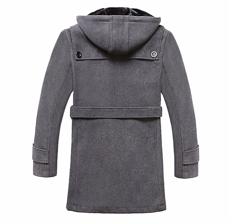 M-6XL, новинка, осенне-зимнее мужское утепленное пальто с флисовой подкладкой, шерстяное пальто, толстовка с пуговицами, однобортное пальто
