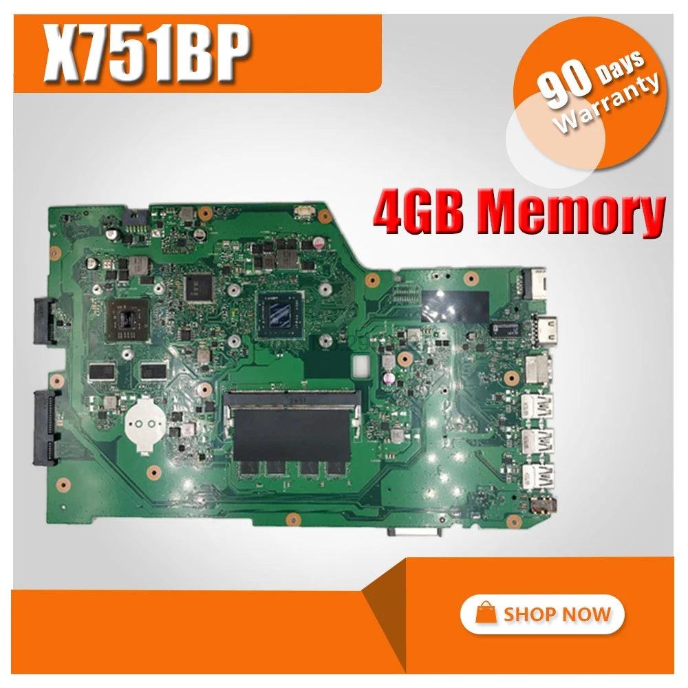 X751BP 4G RAM E2 9000 материнская плата AMD для For Asus X751B K751BP ноутбук плата|Материнские платы|