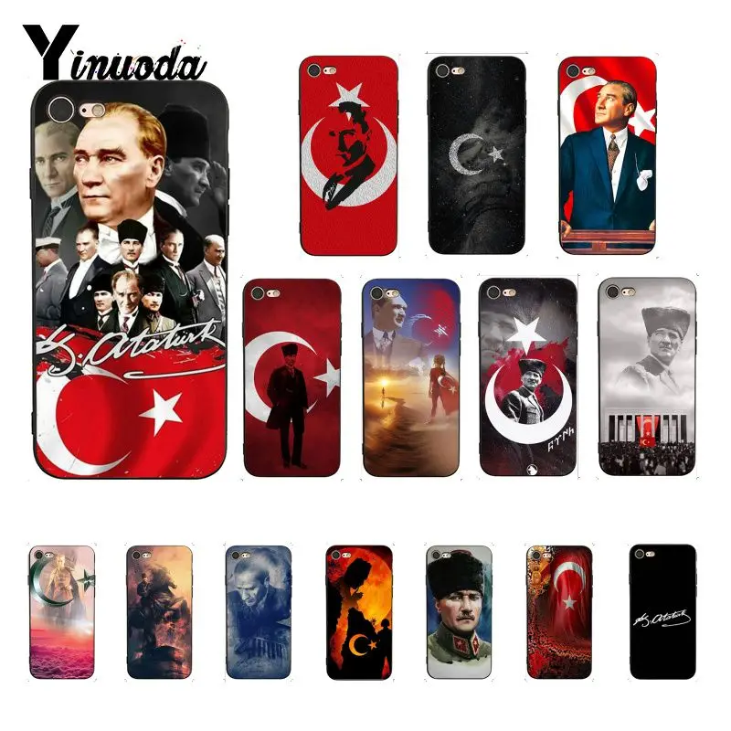 

Yinuoda Turkey Mustafa Kemal Ataturk Soft black Phone Case for iPhone X XS MAX 6 6s 7 7plus 8 8Plus 5 5S SE XR