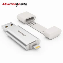 Maxchange 32G 64G 128G U Disk Memory Disk USB Flash Drive Storage Flash Memory OTG USB 3.0 Silver Pendrive For iPhone