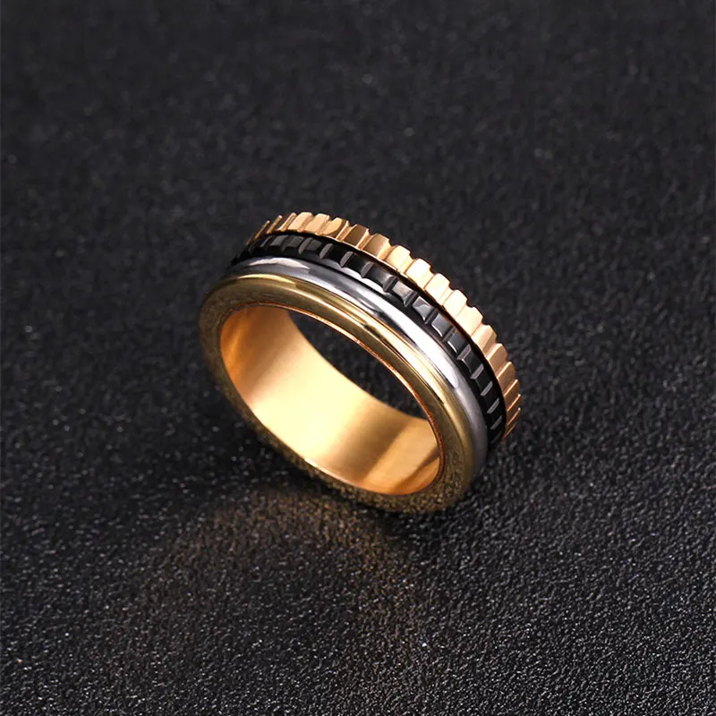 Новая горячая распродажа! 6 мм Титан Сталь керамика кольцо 'H' любит Поворотный кольцо эмаль Роза 14KGP кольцо женщины кольцо