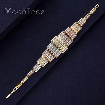 

MoonTree Special Shape Luxury Shing AAA Cubic Zriconia Copper Adjustable Bracelet Sterling Jewelry For Women