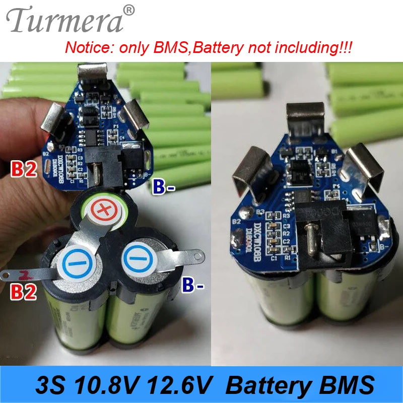 3S 12,6 v 10,8 v li-ion 18650 BMS PCM плата для защиты аккумулятора BMS для отвертки инструмент батарея и 3s аккумулятор Turmera Новинка