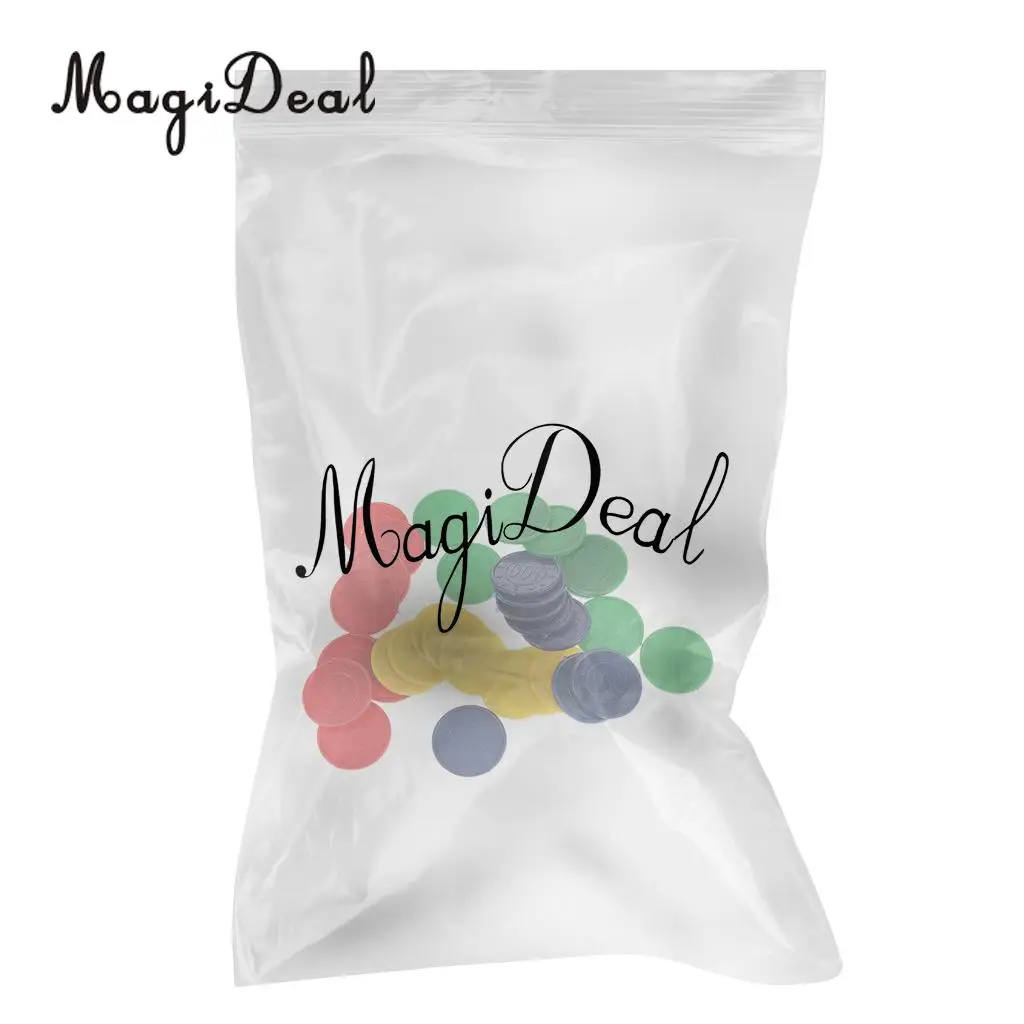 MagiDeal High Quality 32Pcs Plastic Poker Chips 31 Dia for Fun Family Party Bar Club Game Novelty Gifts - Red Green Blue Yellow