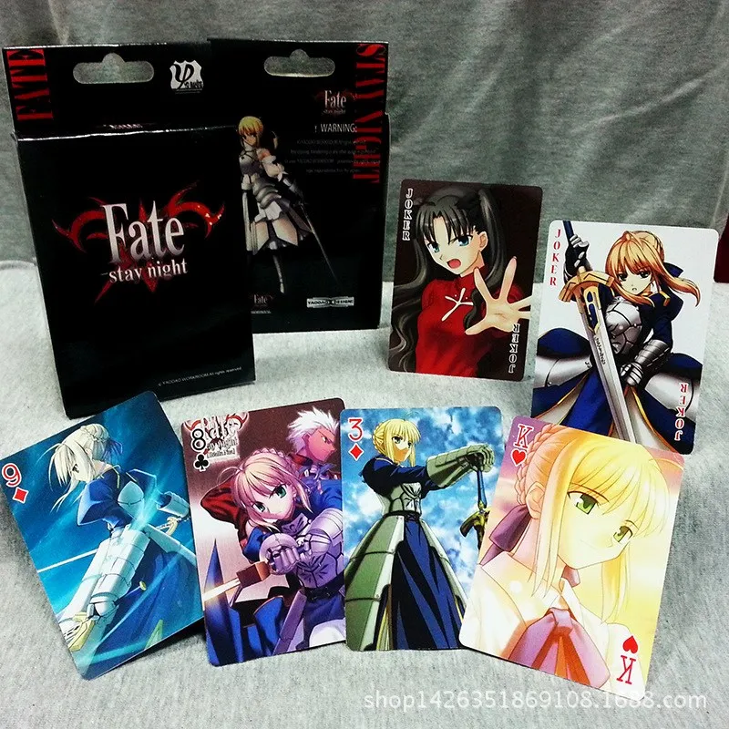 54 листа/набор аниме Fate/stay Night Poker Card Косплей карты для настольной игры Открытка Подарок для фанатов