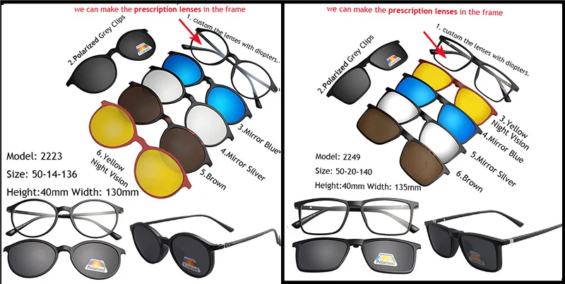 IVSTA 3016, магнит для сумки, солнцезащитные очки на магнитной застежке, мужские поляризованные очки с клипсами по рецепту, близорукость, ночное видение