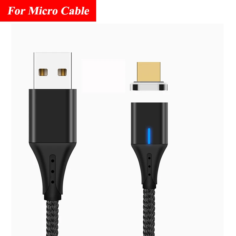 Магнитный зарядный кабель Micro usb type-c для Iphone xr 7 x max samsung xiaomi Android адаптер магнит Быстрая зарядка USB Дата кабель - Цвет: Black-for-micro