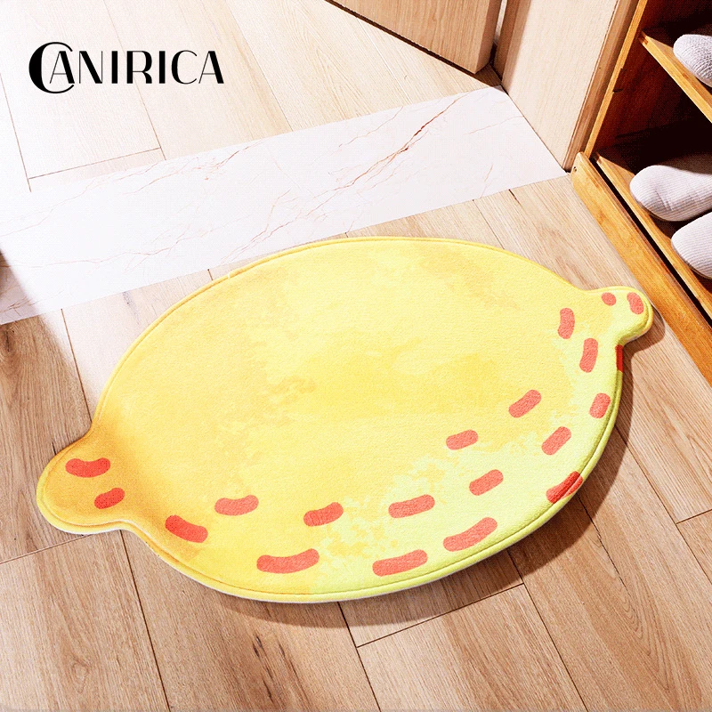 CANIRICA Nordic Floor Mat For Living Room Carpet Non-Silp Balcony Mats Home Decor Door Fruit Print Mat Stair Felpudo Accessories