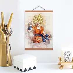 Dragon Ball Z абстрактные граффити деревянной рамке холст живописи Home Decor Wall Книги по искусству печатать фотографии плакат вешалка