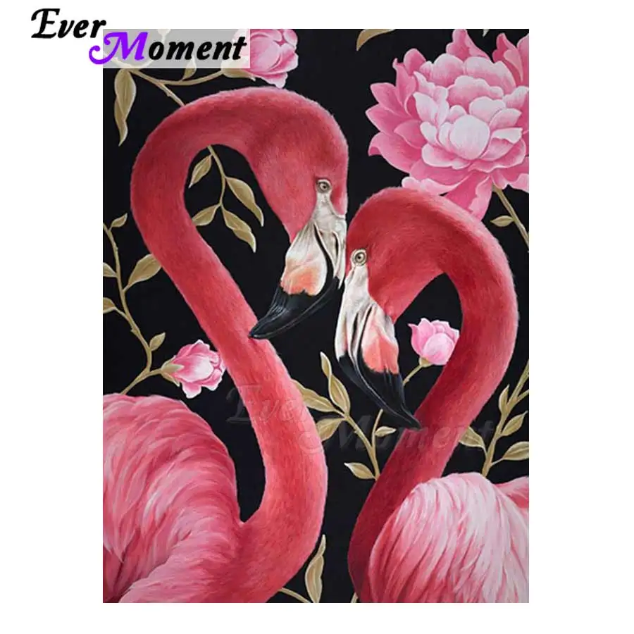 

Ever Moment Diamond Painting Mosaic Full Square Drill Flamingo Handmade Decoration For Home Diamond Embroidery 5D DIY 3F072