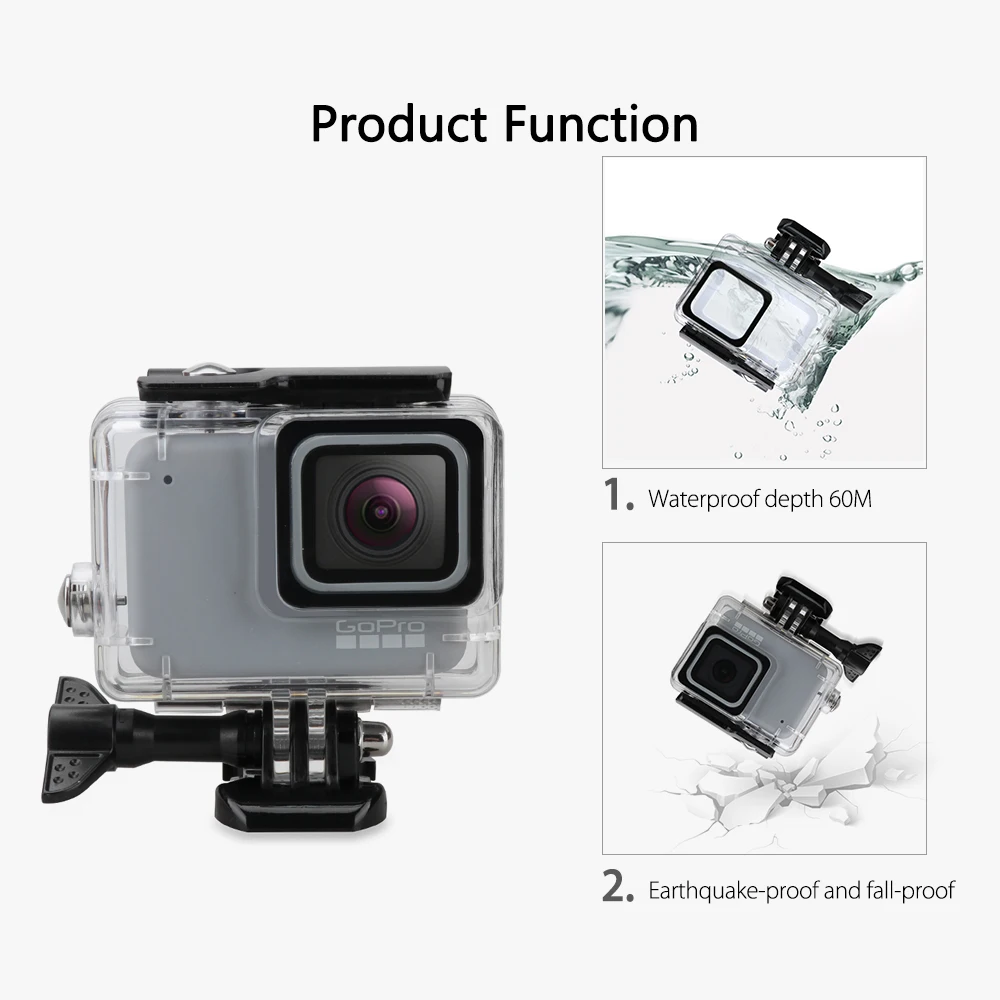 Vamson For Gopro Hero 7 Silver White Accessory Kit Waterproof