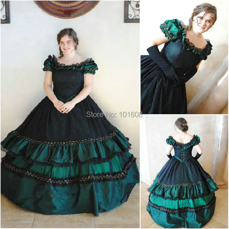 

Victorian Corset Gothic/Civil War Southern Belle Ball Gown Dress Halloween dresses US 4-16 R-202