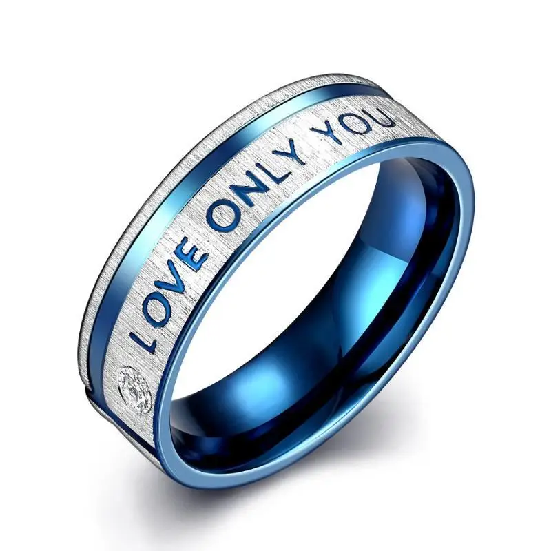 

Fashion Ring Zircon Men Titanium for Letters Steel